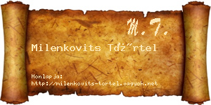 Milenkovits Törtel névjegykártya